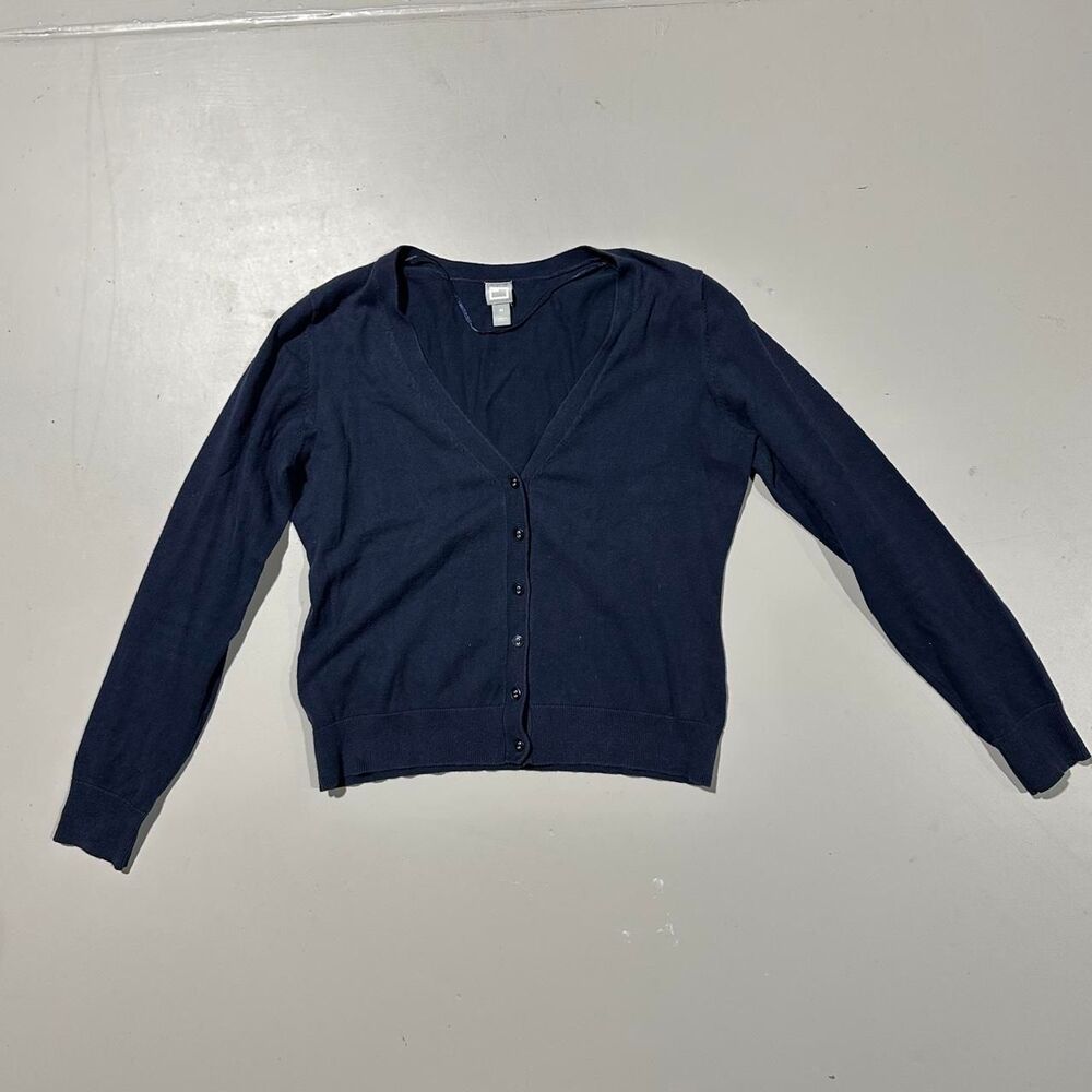 JCPenny Women's Medium Navy Blue Cardigan with Buttons